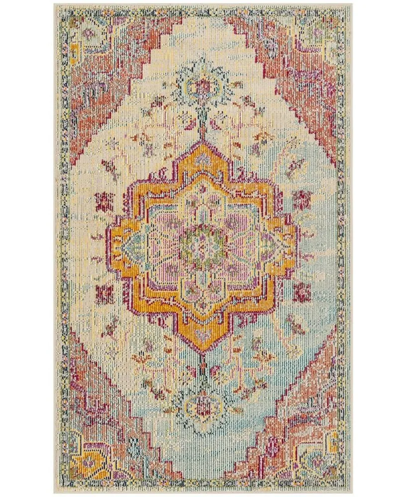 Safavieh Crystal CRS501 Light Blue and Fuchsia 3' x 5' Area Rug