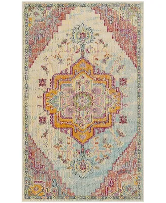 Safavieh Crystal CRS501 Light Blue and Fuchsia 3' x 5' Area Rug