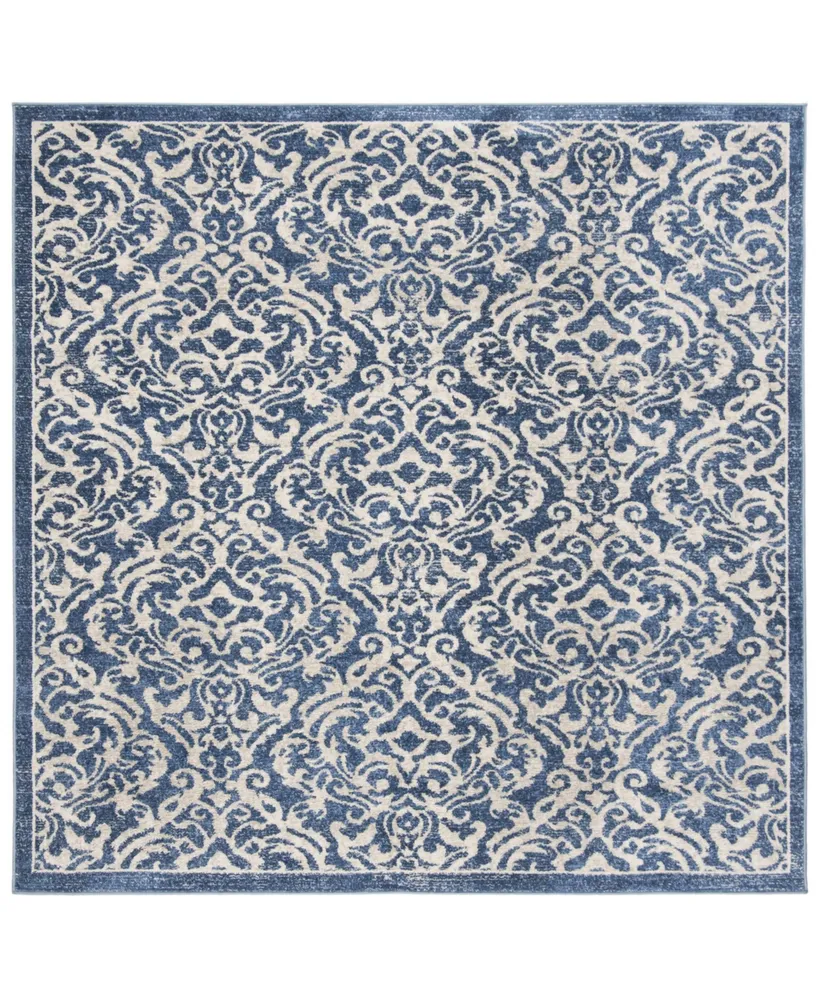 Safavieh Brentwood BNT810 Navy and Creme 6'7" x 6'7" Square Rug