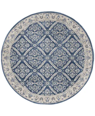 Safavieh Brentwood BNT863 Navy and Creme 6'7" x 6'7" Round Area Rug