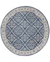 Safavieh Brentwood BNT863 Navy and Creme 6'7" x 6'7" Round Area Rug