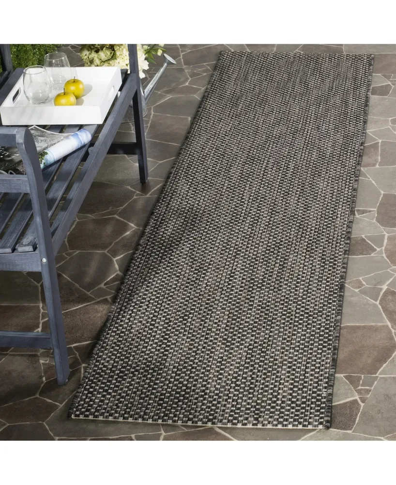 Safavieh Courtyard CY8521 Black and Beige 2'3" x 14' Sisal Weave Runner Outdoor Area Rug