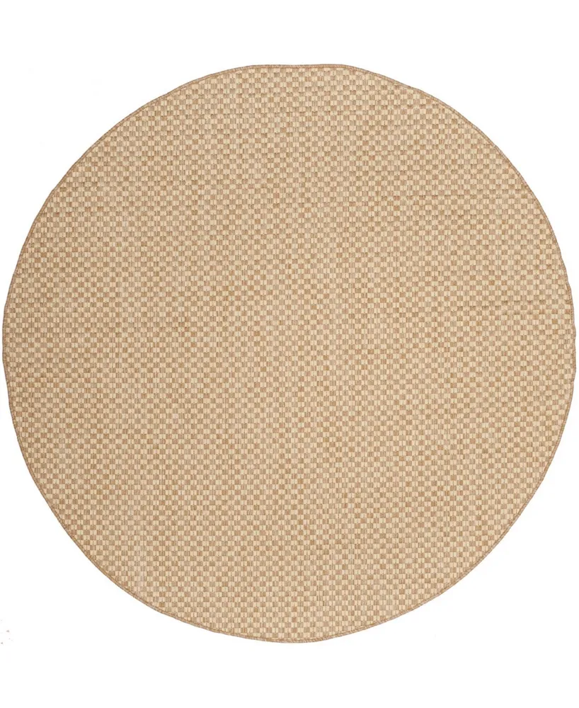 Safavieh Courtyard CY8653 Natural and Cream 5'3" x 5'3" Sisal Weave Round Outdoor Area Rug