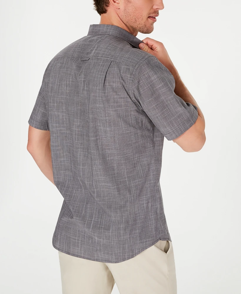 Club Room Men's Texture Check Stretch Cotton Shirt