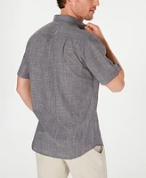 Club Room Men's Texture Check Stretch Cotton Shirt