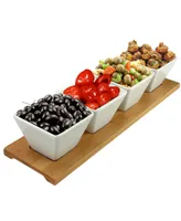 Elama Signature Modern 5 Piece Appetizer and Condiment Server