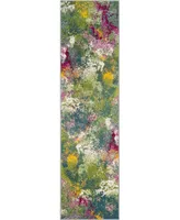 Safavieh Watercolor Green and Fuchsia 2'2" x 6' Runner Area Rug