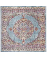 Safavieh Provance PRV181 Aqua and Black 6'7" x 6'7" Square Area Rug