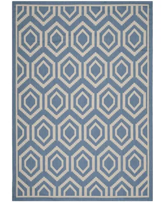 Safavieh Courtyard MSR1125 Blue and Beige 5'3" x 7'7" Outdoor Area Rug