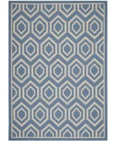 Safavieh Courtyard MSR1125 Blue and Beige 5'3" x 7'7" Outdoor Area Rug