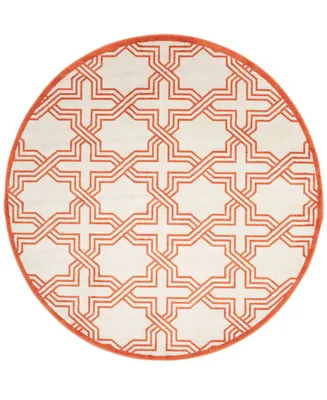 Safavieh Amherst AMT413 Ivory and Orange 7' x 7' Round Area Rug