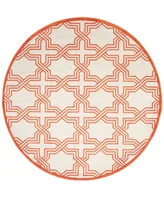 Safavieh Amherst AMT413 Ivory and Orange 7' x 7' Round Area Rug