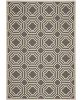 Safavieh Courtyard CY6112 Anthracite and Beige 6'7" x 9'6" Outdoor Area Rug