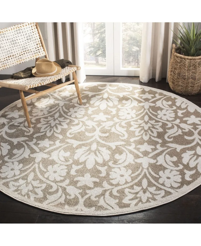 Safavieh Amherst AMT424 Wheat and Beige 7' x 7' Round Area Rug