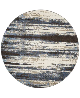 Safavieh Retro RET2138 Cream and Blue 6' x 6' Round Area Rug