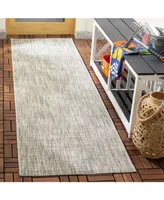 Safavieh Courtyard CY8576 Grey and Turquoise 2'3" x 8' Sisal Weave Runner Outdoor Area Rug