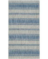 Safavieh Courtyard CY8464 Gray and Navy 2'7" x 5' Outdoor Area Rug