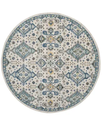 Safavieh Evoke EVK224 Ivory and Light Blue 6'7" x 6'7" Round Area Rug