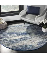 Safavieh Evoke EVK272 Navy and Ivory 5'1" x 5'1" Round Area Rug