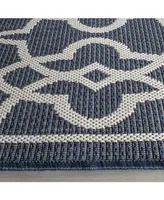 Safavieh Courtyard CY6071 Navy and Beige 2'7" x 8'2" Sisal Weave Runner Outdoor Area Rug