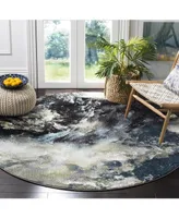 Safavieh Glacier GLA123 Blue and Multi 6'7" x 6'7" Round Area Rug