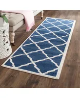 Safavieh Amherst AMT421 Navy and Beige 2'3" x 7' Runner Area Rug