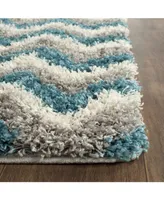 Safavieh Shag Kids SGK568 Ivory and Blue 2'3" x 7' Runner Area Rug