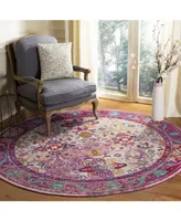 Safavieh Crystal CRS506 Light Blue and Fuchsia 7' x 7' Round Area Rug