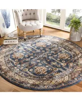 Safavieh Bijar BIJ653 Royal and Ivory 6'7" x 6'7" Round Rug