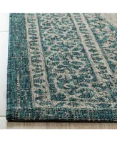 Safavieh Courtyard CY8751 Light Gray and Teal 5'3" x 7'7" Sisal Weave Outdoor Area Rug