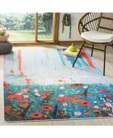 Safavieh Daytona DAY105 Teal and Orange 5'1" x 7'6" Area Rug