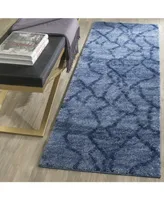 Safavieh Retro RET2144 Blue and Dark Blue 2'3" x 7' Runner Area Rug