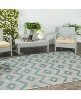 Safavieh Courtyard CY8463 Gray and Blue 5'3" x 7'7" Outdoor Area Rug