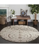 Safavieh Florida Shag SG467 Cream and Beige 6'7" x 6'7" Round Area Rug