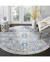 Safavieh Evoke EVK251 Ivory and Gray 6'7" x 6'7" Round Area Rug