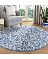 Safavieh Brentwood BNT810 Navy and Creme 6'7" x 6'7" Round Rug