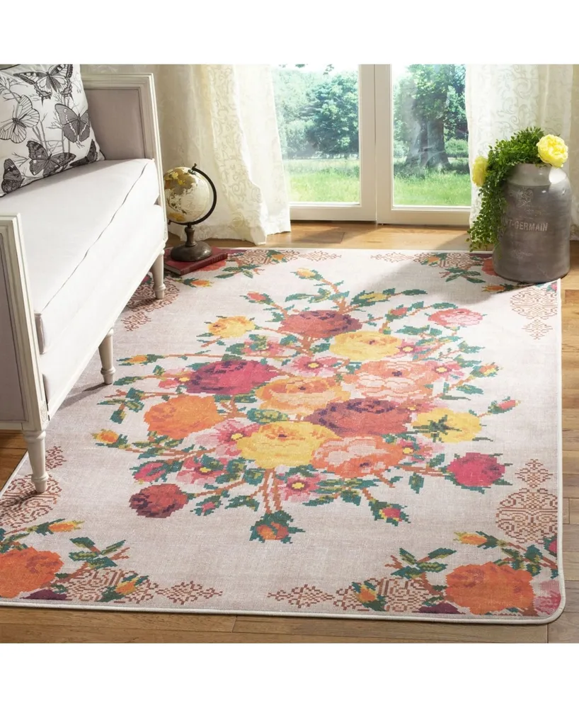 Safavieh Daytona DAY115 Cream and Orange 5'1" x 7'6" Area Rug