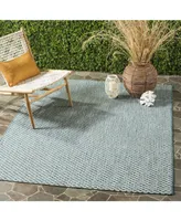 Safavieh Courtyard CY8653 Turquoise and Light Gray 5'3" x 7'7" Sisal Weave Outdoor Area Rug