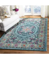 Safavieh Madison MAD306 Light Blue and Fuchsia 5'3" x 7'6" Area Rug