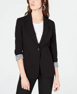Bar Iii Women's One-Button Notch-Collar Blazer, Created for Macy's