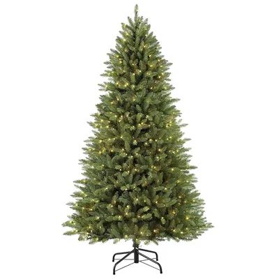 Puleo 7.5FT Pre-Lit Elegant Series Franklin Fir Artificial Christmas Tree