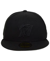 New Era Miami Marlins Triple Black Custom 59FIFTY Fitted Cap