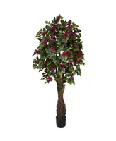 Nearly Natural 6' Multi Vine Bougainvillea Faux Silk Tree