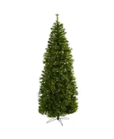 Nearly Natural 7.5' Cashmere Slim Christmas Tree w/Clear Lights