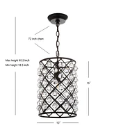 Jonathan Y Gabrielle Crystal/Metal Led Pendant