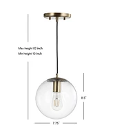 Jonathan Y Bleecker Metal/Glass Globe Led Pendant