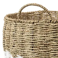 Honey Can Do Set of 3 Round Nesting Seagrass Baskets with Handles