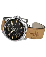 Hamilton Men's Swiss Automatic Khaki Pilot Brown Leather Strap Watch 42mm