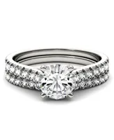 Moissanite Bridal Set (1-5/8 ct. t.w. Diamond Equivalent) 14k white gold