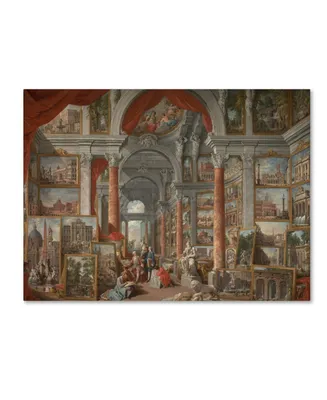Giovanni Pannini 'Picture Gallery With Views Of Rome' Canvas Art - 24" x 18" x 2"